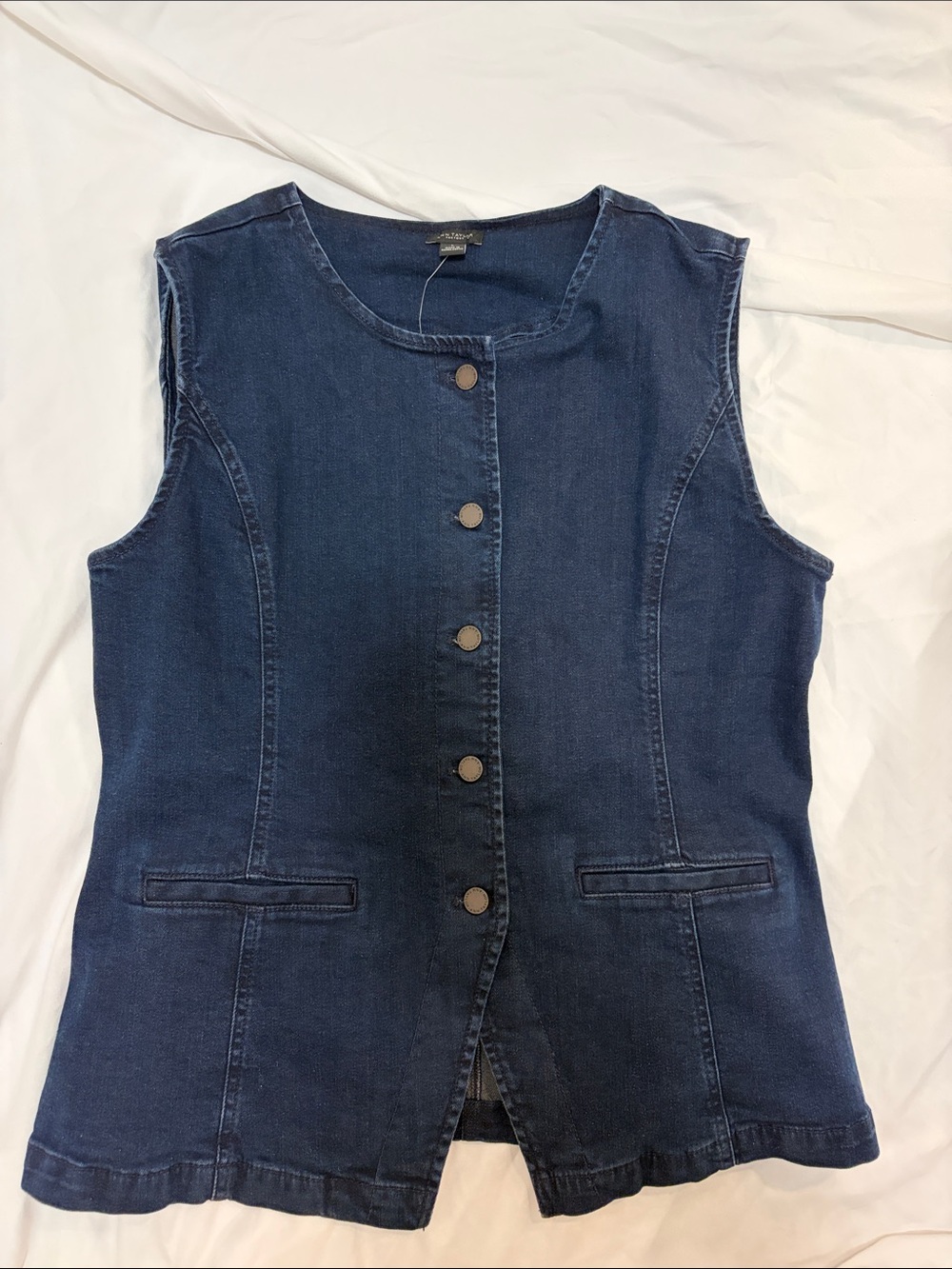 Ann Taylor Dark Blue Denim Vest